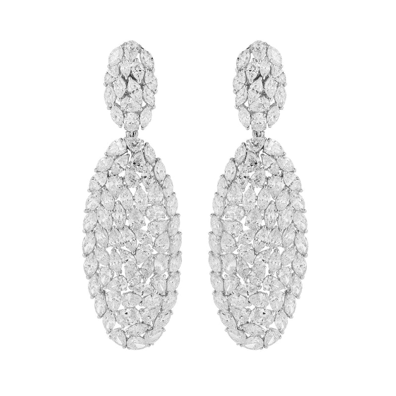 Etho Maria Jewelry - 18k White Gold Multi Shape Diamond Earrings | Manfredi Jewels