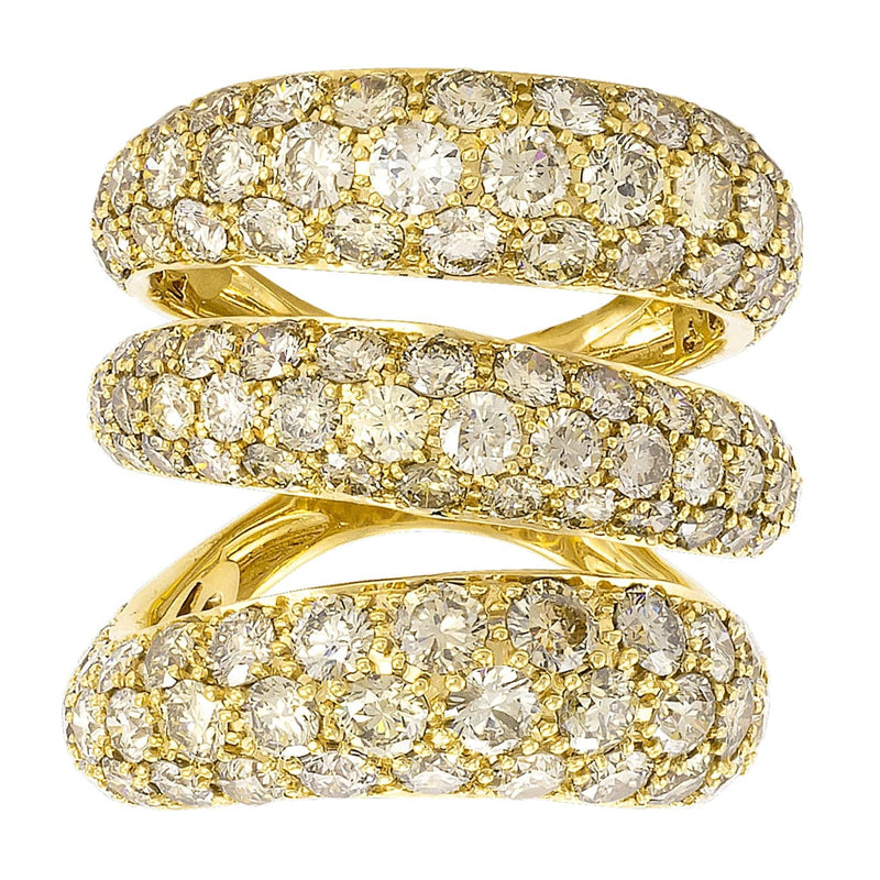 Etho Maria Jewelry - 18k Yellow Gold 3 Loop Diamond Ring | Manfredi Jewels