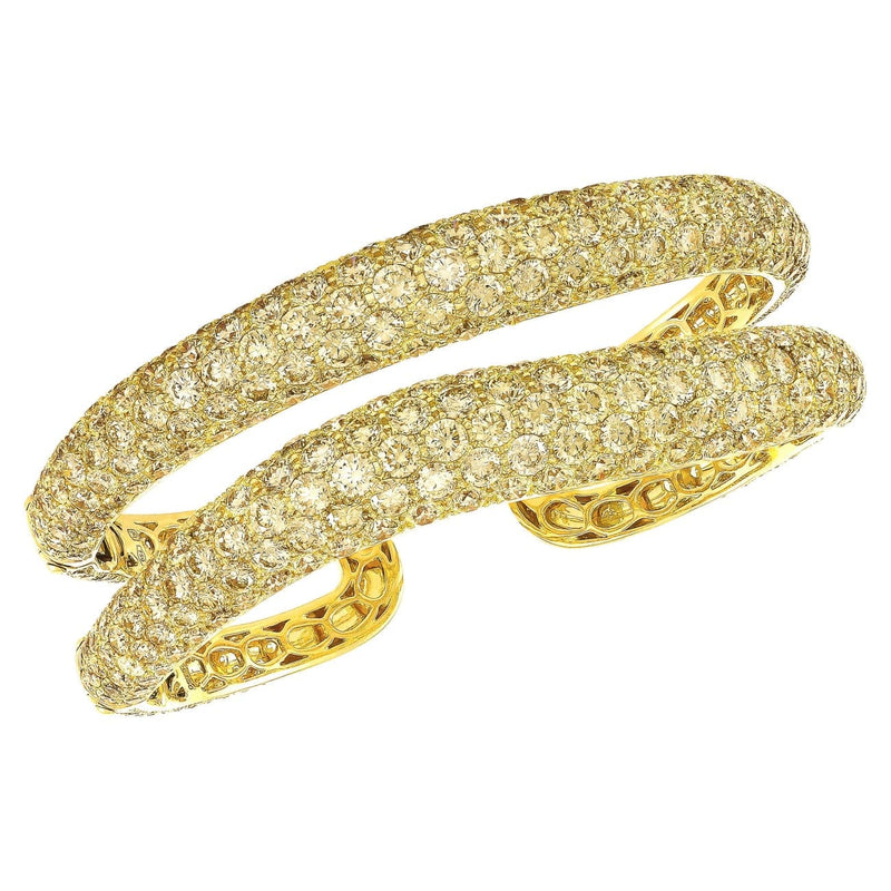 Etho Maria Jewelry - 18k Yellow Gold Diamond Bangle | Manfredi Jewels