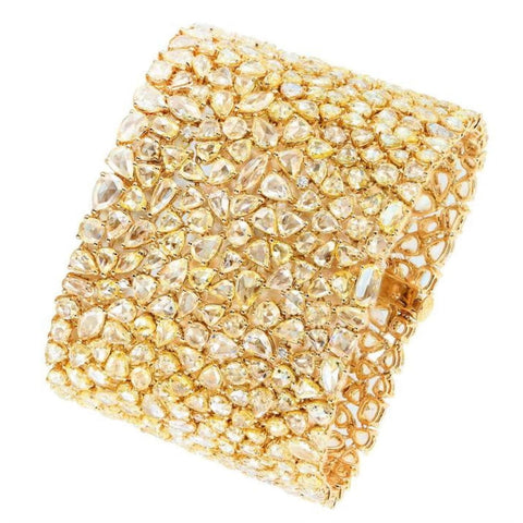 18k Yellow Gold Multi Shape Diamond Bracelet