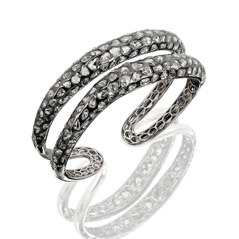Etho Maria Jewelry - 18K YG Black rodhium with rose cut diamonds bracelet | Manfredi Jewels