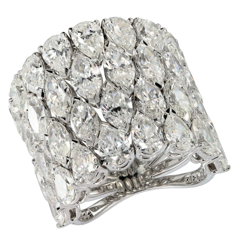 Etho Maria Jewelry - 4 rows of marquis and pear shape ring | Manfredi Jewels