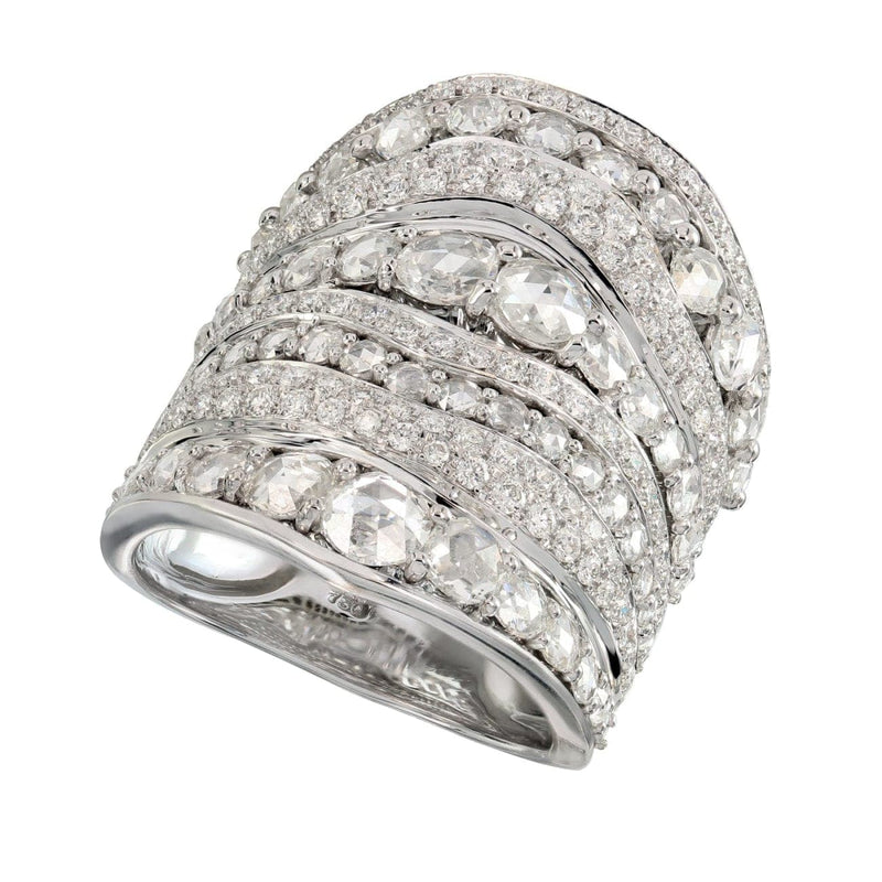 Etho Maria Jewelry - 8 rows of pave and rose cut diamonds ring | Manfredi Jewels