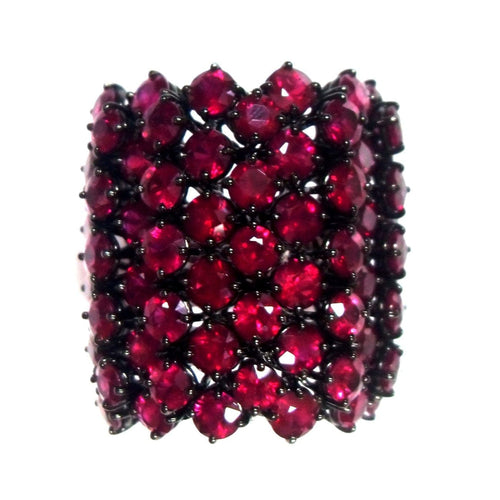 Etho Maria Jewelry - Black rodhium ruby flexing ring | Manfredi Jewels