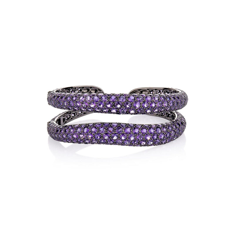 Etho Maria Jewelry - Blackened amethyst cuff bracelet | Manfredi Jewels