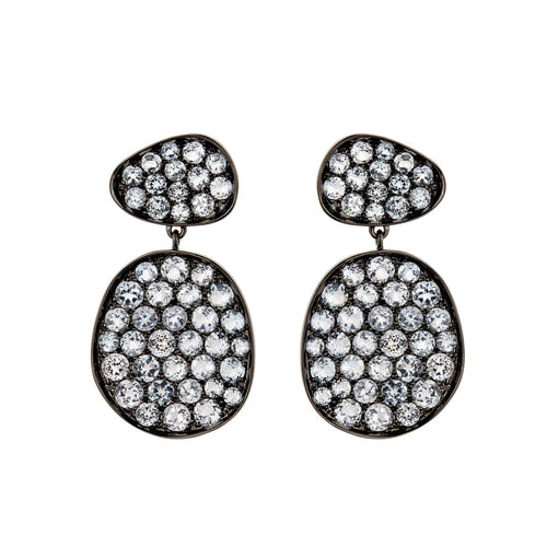 Etho Maria Jewelry - Blackened blue topaz earrings | Manfredi Jewels
