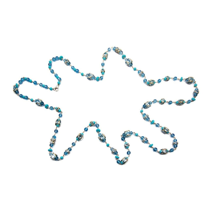Etho Maria Jewelry - Blue topaz and turquoise 42’’ length | Manfredi Jewels