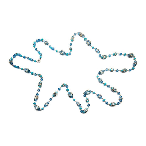 Blue topaz and turquoise 42" length
