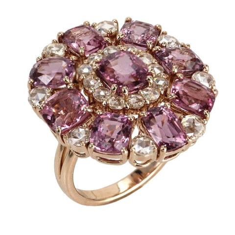 Pink Gold Diamond Cluster Ring
