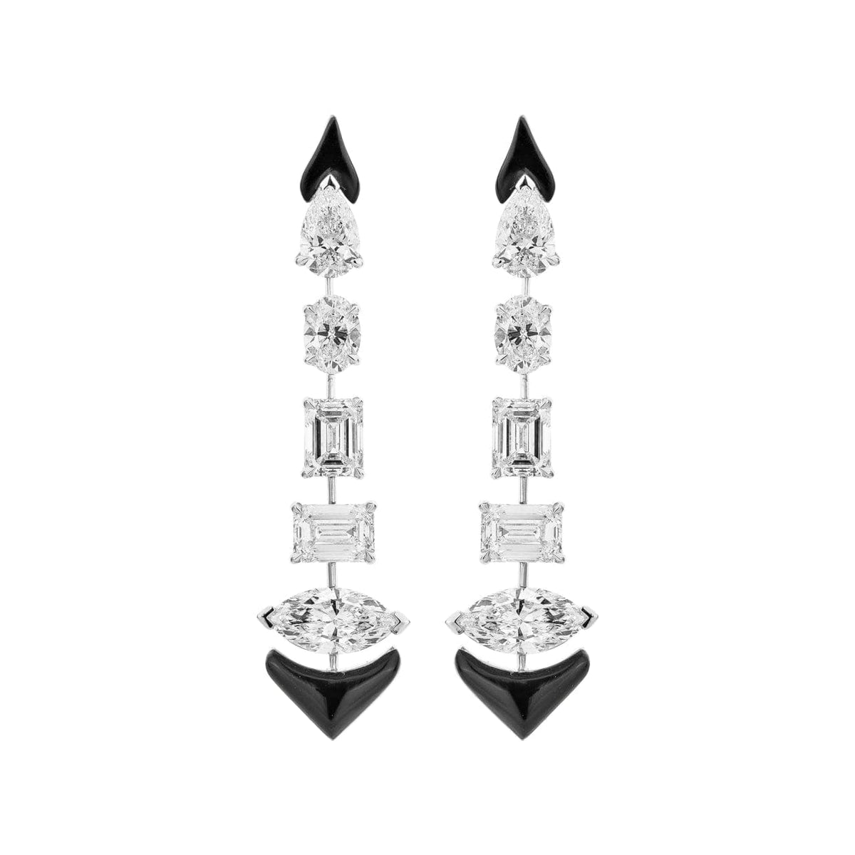 Etho Maria Jewelry - White Gold Multi Shape Diamond Earrings | Manfredi Jewels