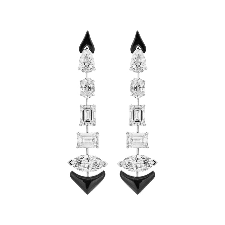 Etho Maria Jewelry - White Gold Multi Shape Diamond Earrings | Manfredi Jewels