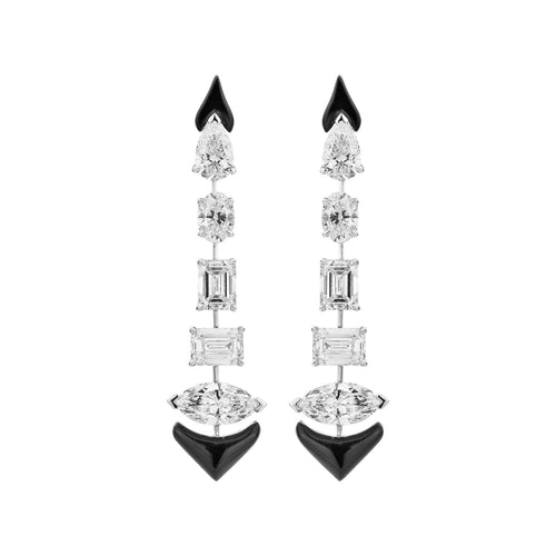 Etho Maria Jewelry - White Gold Multi Shape Diamond Earrings | Manfredi Jewels