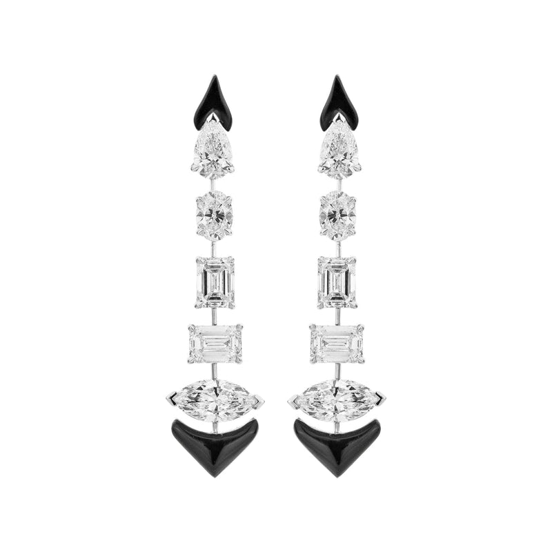 Etho Maria Jewelry - White Gold Multi Shape Diamond Earrings | Manfredi Jewels