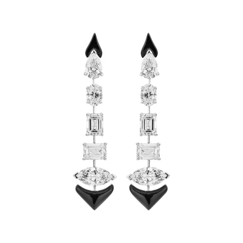 White Gold Multi Shape Diamond Earrings