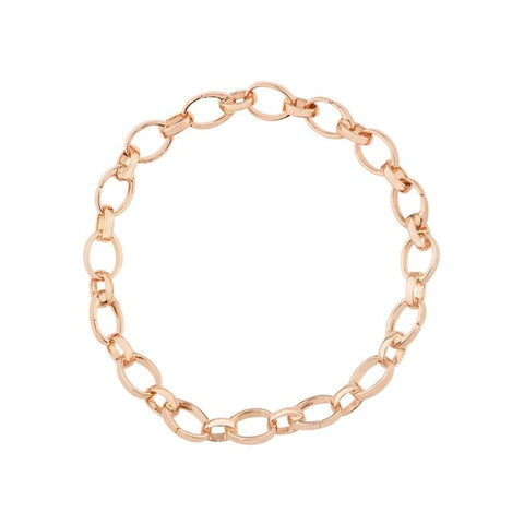 18K Rose Gold Chunky Chain Bracelet For Charms