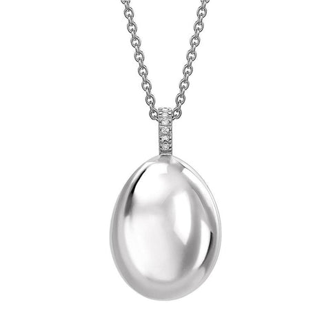 Fabergé 18k White Gold Egg Pendant - Jewelry | Manfredi Jewels
