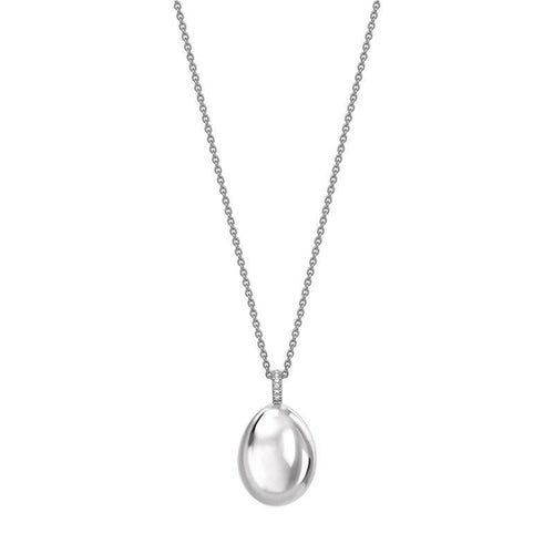 Fabergé Jewelry - 18K White Gold Egg Pendant | Manfredi Jewels