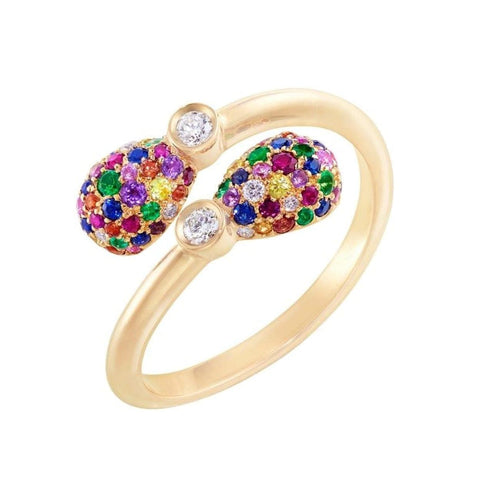 Fabergé Watches - Emotion Multi - Coloured Crossover Ring | Manfredi Jewels
