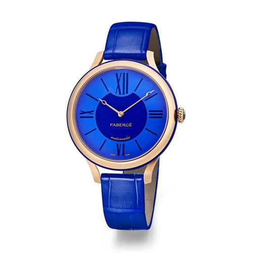 Fabergé Watches - Flirt 36MM 18 Karat Rose Gold Blue Dial | Manfredi Jewels