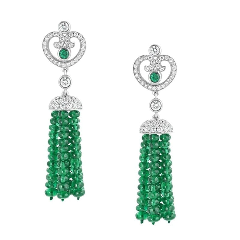 Fabergé Jewelry - Impératrice Emerald Tassel Earrings | Manfredi Jewels