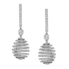 Fabergé Jewelry - Imperial 18K White Gold Diamond Spiral Hoop Drop Earrings | Manfredi Jewels