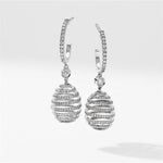 Fabergé Jewelry - Imperial 18K White Gold Diamond Spiral Hoop Drop Earrings | Manfredi Jewels