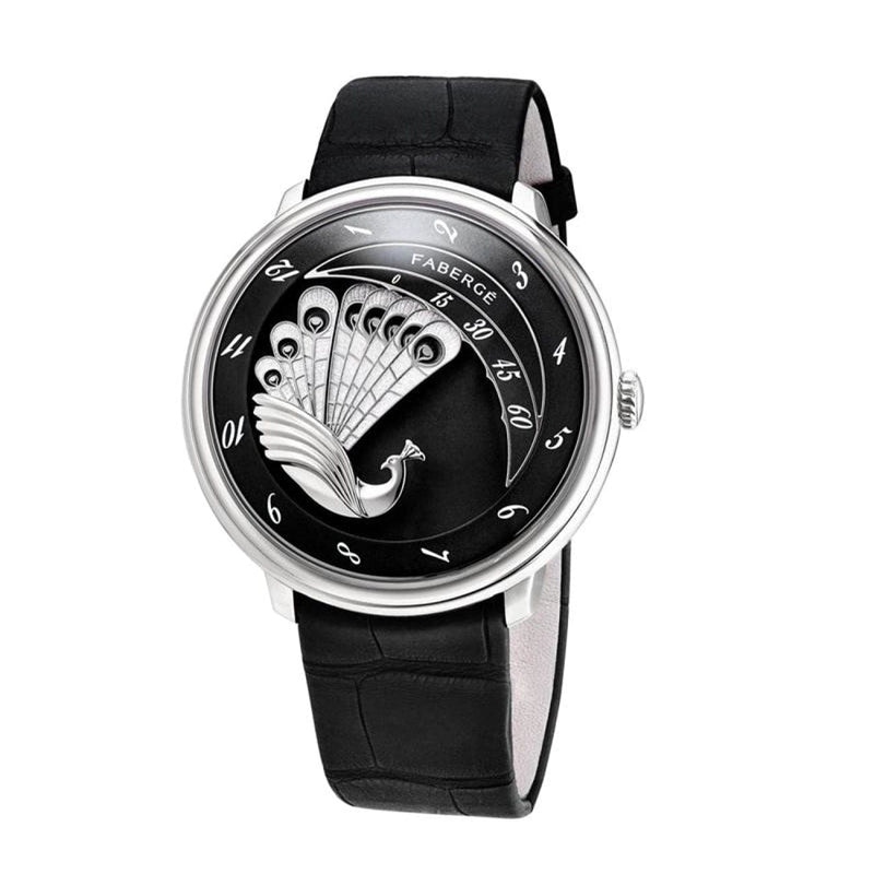 Fabergé Watches - Lady Compliquée Peacock White Gold Black | Manfredi Jewels