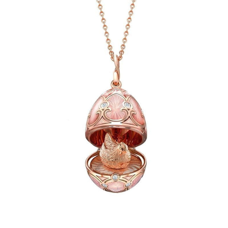 Fabergé Jewelry - Palais Tsarskoye Selo Rose Locket with Hen Surprise | Manfredi Jewels