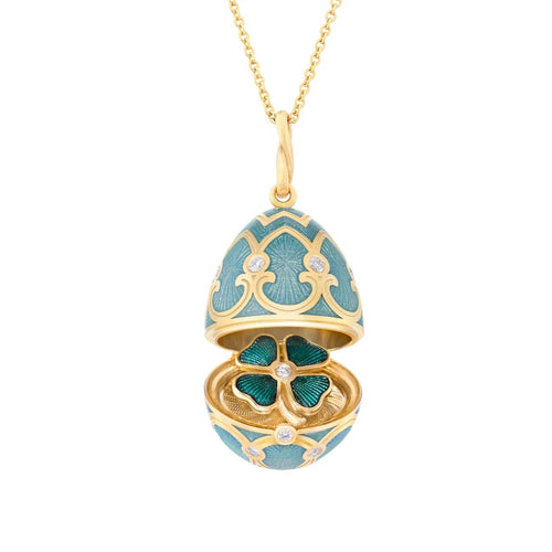 Fabergé Jewelry - Palais Tsarskoye Selo Turquoise Clover Locket | Manfredi Jewels