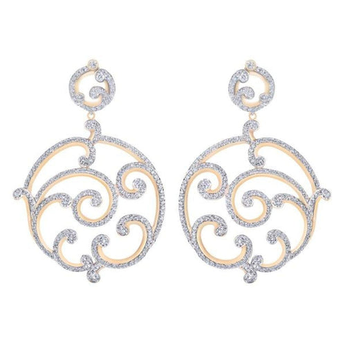 Fabergé Jewelry - Rococo Pavé Diamond Rose Gold Grand Earrings | Manfredi Jewels