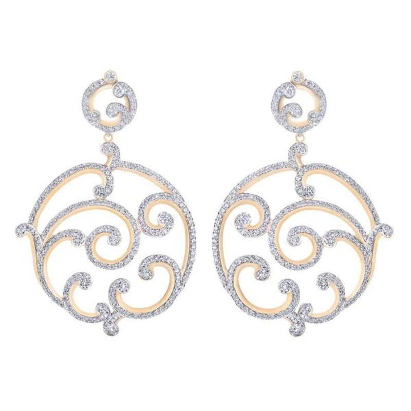 Fabergé Jewelry - Rococo Pavé Diamond Rose Gold Grand Earrings | Manfredi Jewels