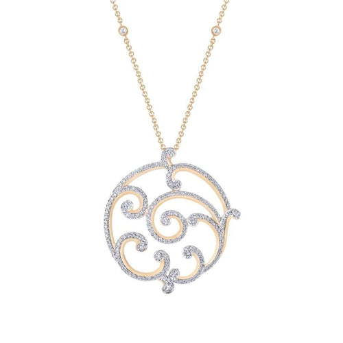 Fabergé Jewelry - Rococo Pavé Diamond Rose Gold Grand Pendant | Manfredi Jewels