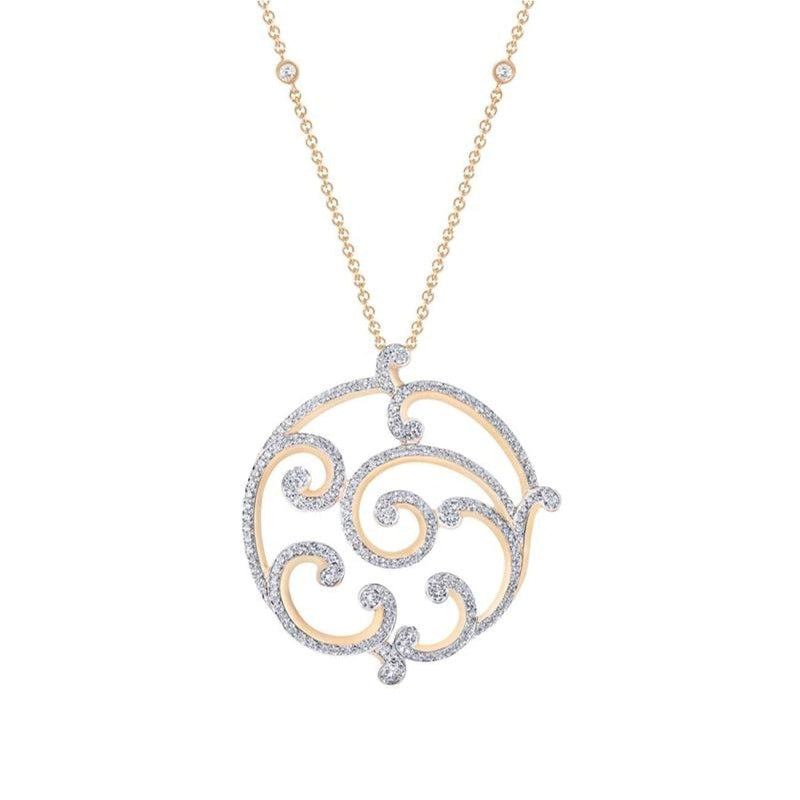 Fabergé Jewelry - Rococo Pavé Diamond Rose Gold Grand Pendant | Manfredi Jewels