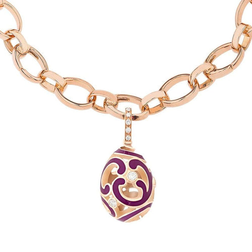 Fabergé Jewelry - Rococo Purple Enamel Rose Gold | Manfredi Jewels