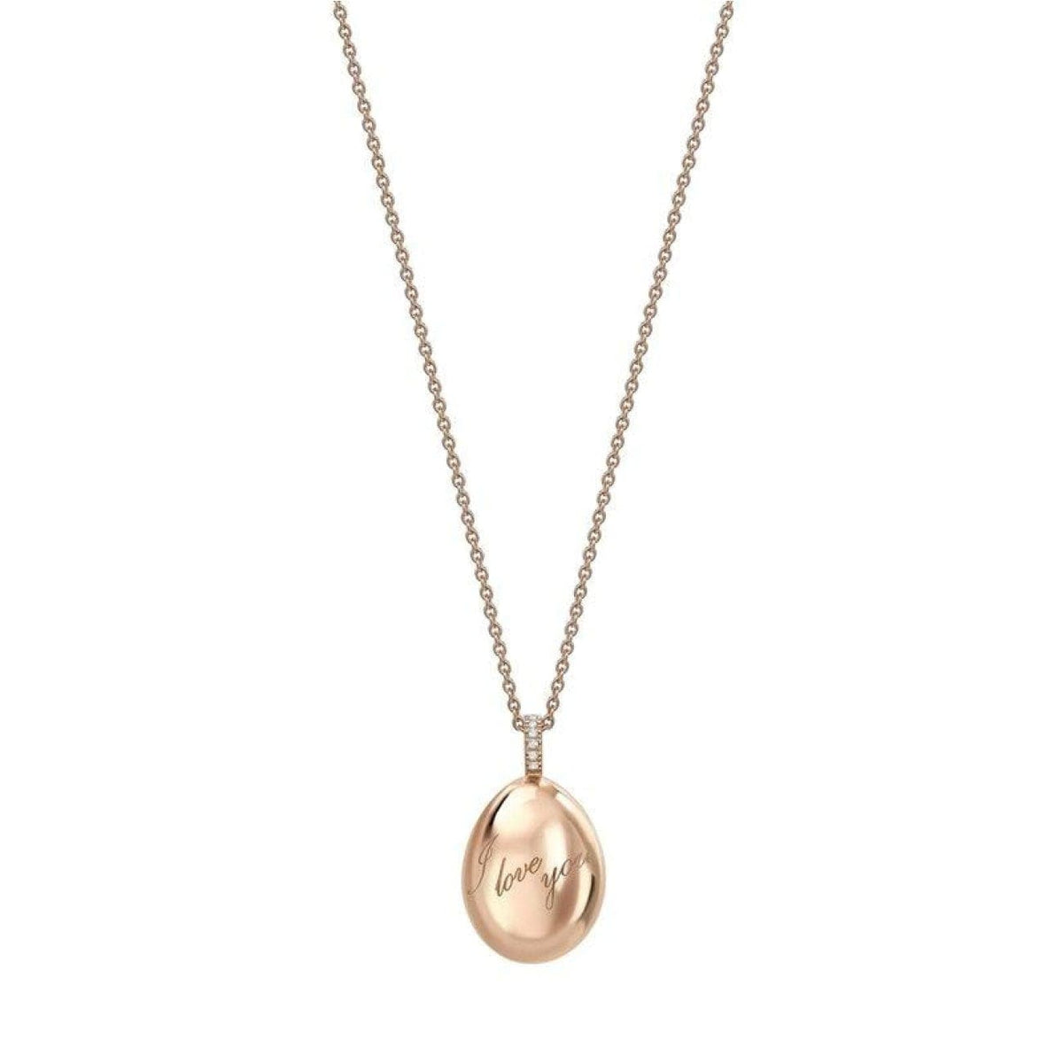 Fabergé Jewelry - Simple I Love You Rose Gold Pendant | Manfredi Jewels