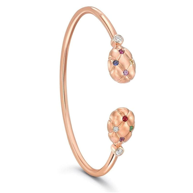 Fabergé Watches - Treillage 18K Rose Gold Open Bracelet With Diamonds & Coloured Gemstones | Manfredi Jewels