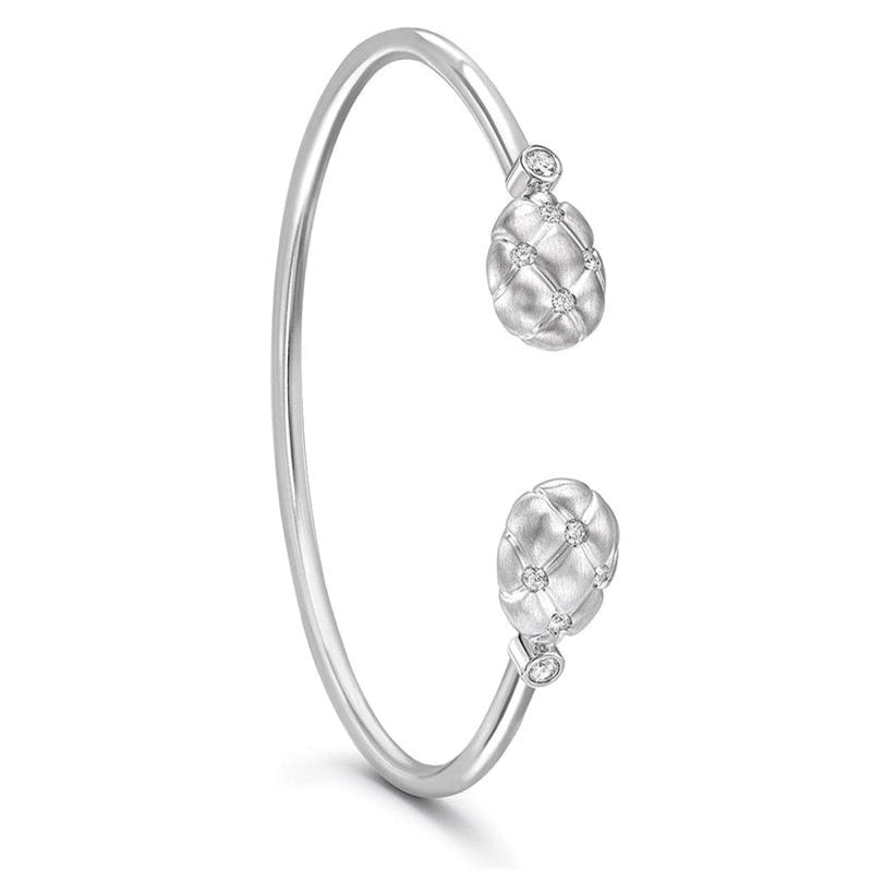 Fabergé Watches - Treillage 18K White Gold Diamond Open Bracelet | Manfredi Jewels
