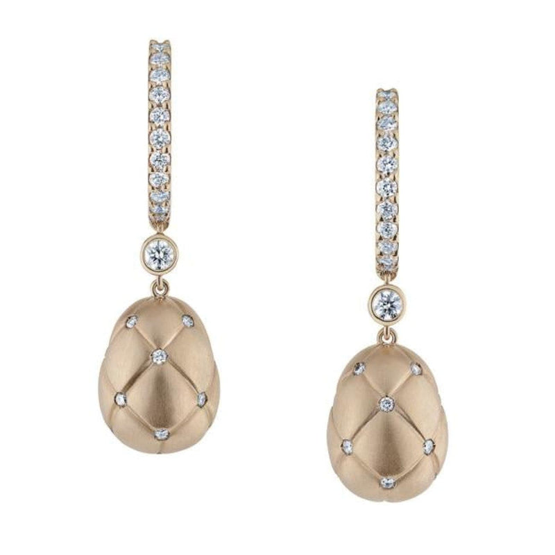Fabergé Jewelry - Treillage Diamond Rose Gold Matt Drop Earrings | Manfredi Jewels