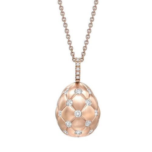 Fabergé Jewelry - Treillage Diamond Rose Gold Matt Pendant | Manfredi Jewels