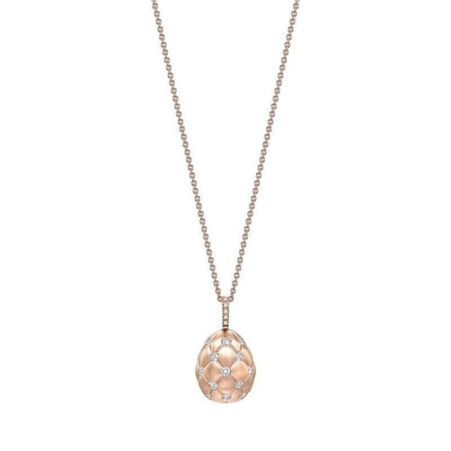 Fabergé Jewelry - Treillage Diamond Rose Gold Matt Pendant | Manfredi Jewels