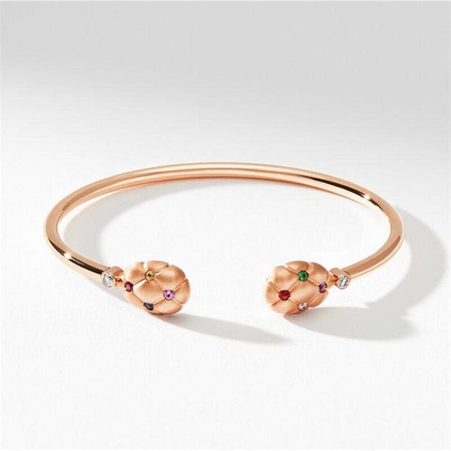 Fabergé Jewelry - Treillage Multi - Coloured Rose Gold Open - Set Bangle | Manfredi Jewels