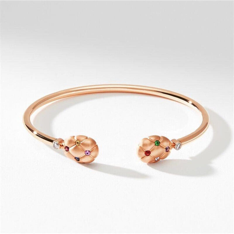 Fabergé Jewelry - Treillage Multi-Coloured Rose Gold Open-Set Bangle | Manfredi Jewels