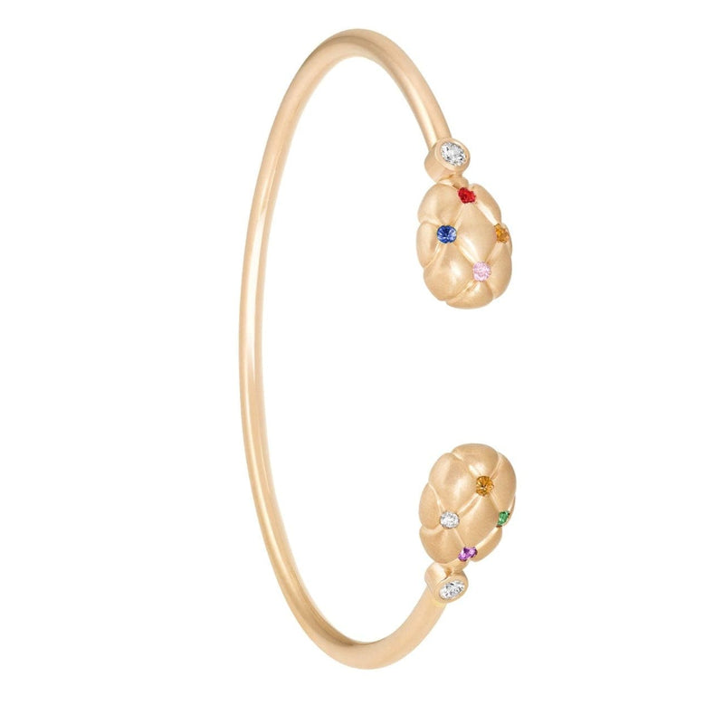 Fabergé Jewelry - Treillage Multi - Coloured Rose Gold Open - Set Bangle | Manfredi Jewels