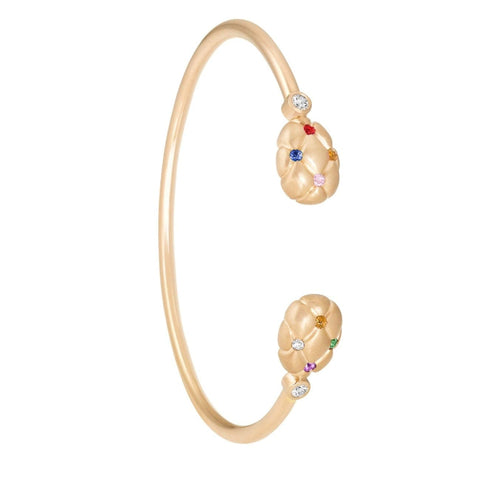 Treillage Multi-Coloured Rose Gold Open-Set Bangle