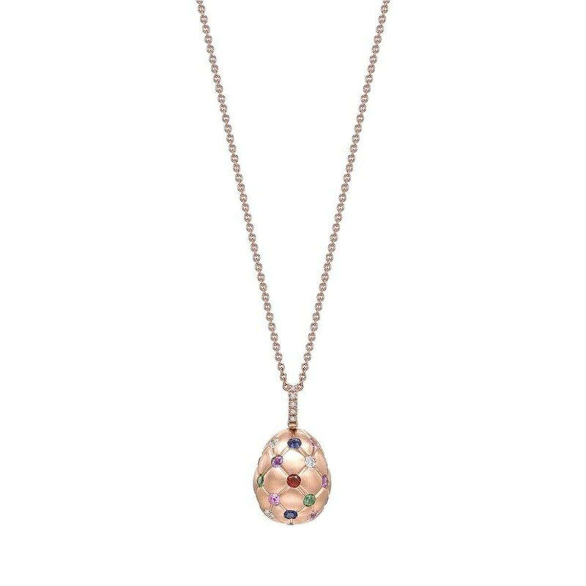 Fabergé Jewelry - Treillage Multi-coloured Rose Gold Pendant | Manfredi Jewels