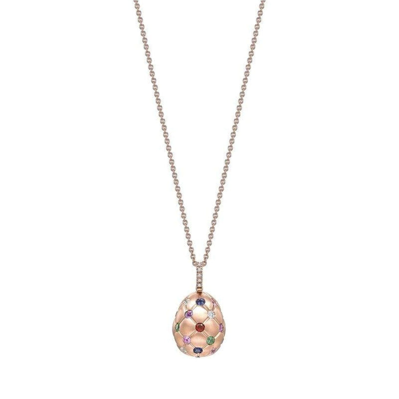 Fabergé Jewelry - Treillage Multi - coloured Rose Gold Pendant | Manfredi Jewels