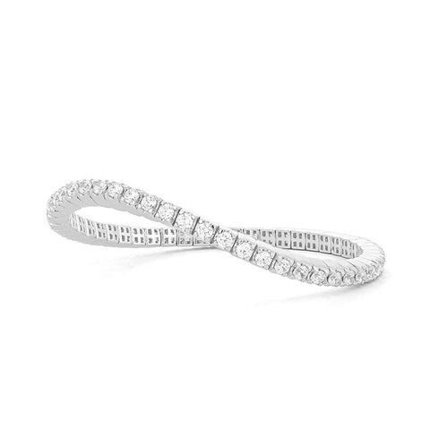 14K White Gold Diamond Stretch Bracelet