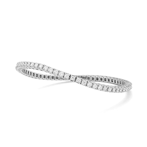 Facet Barcelona Jewelry - 14K WHITE GOLD FLEXIBLE DIAMOND TENNIS BRACELET | Manfredi Jewels