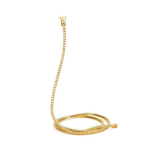 14K YELLOW GOLD TENNIS RIVIERA NECKLACE