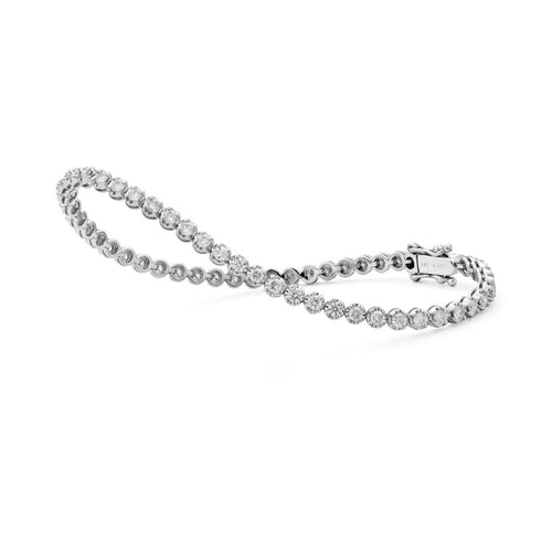 Facet Barcelona Jewelry - 14KT WHITE GOLD 2.00CT TWT HSI ROUND BRILLIANT CUT DIAMOND TENNIS BRACELET | Manfredi Jewels